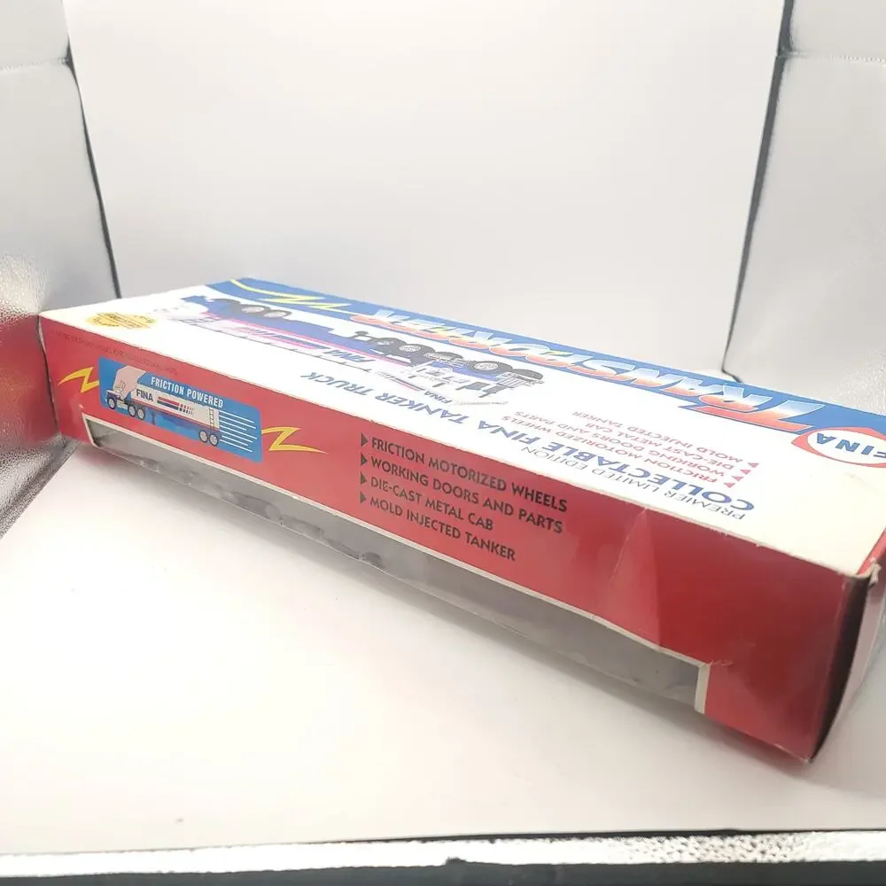 Fina Transpoter Fuel Truck Gas Oil Toy Vintage '70s Plastic Steel